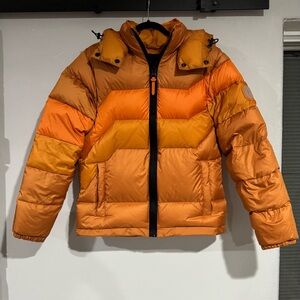 COACH Down Hoodie Jacket in Butterscotch Orange Size S